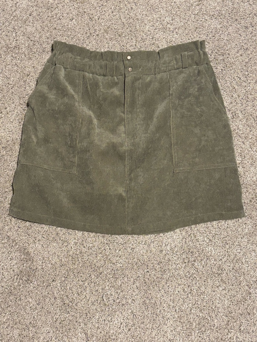 HYFVE Olive Green Corduroy Mini Skirt